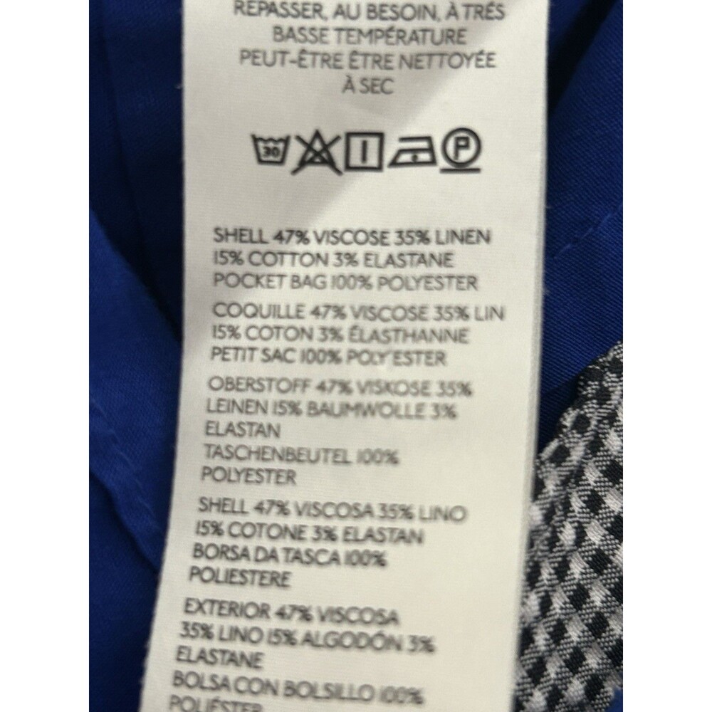 Maeve Pants Womens 27 Blue Linen Cropped Wide Leg Zip Pockets Relaxed Fit Ettie‎ - Picture 6 of 10